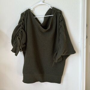 Green off shoulder sweater